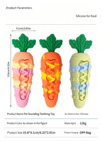 Durable Silicone Squeaky Dog Toy Carrot Shape