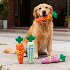 Durable Silicone Squeaky Dog Toy Carrot Shape