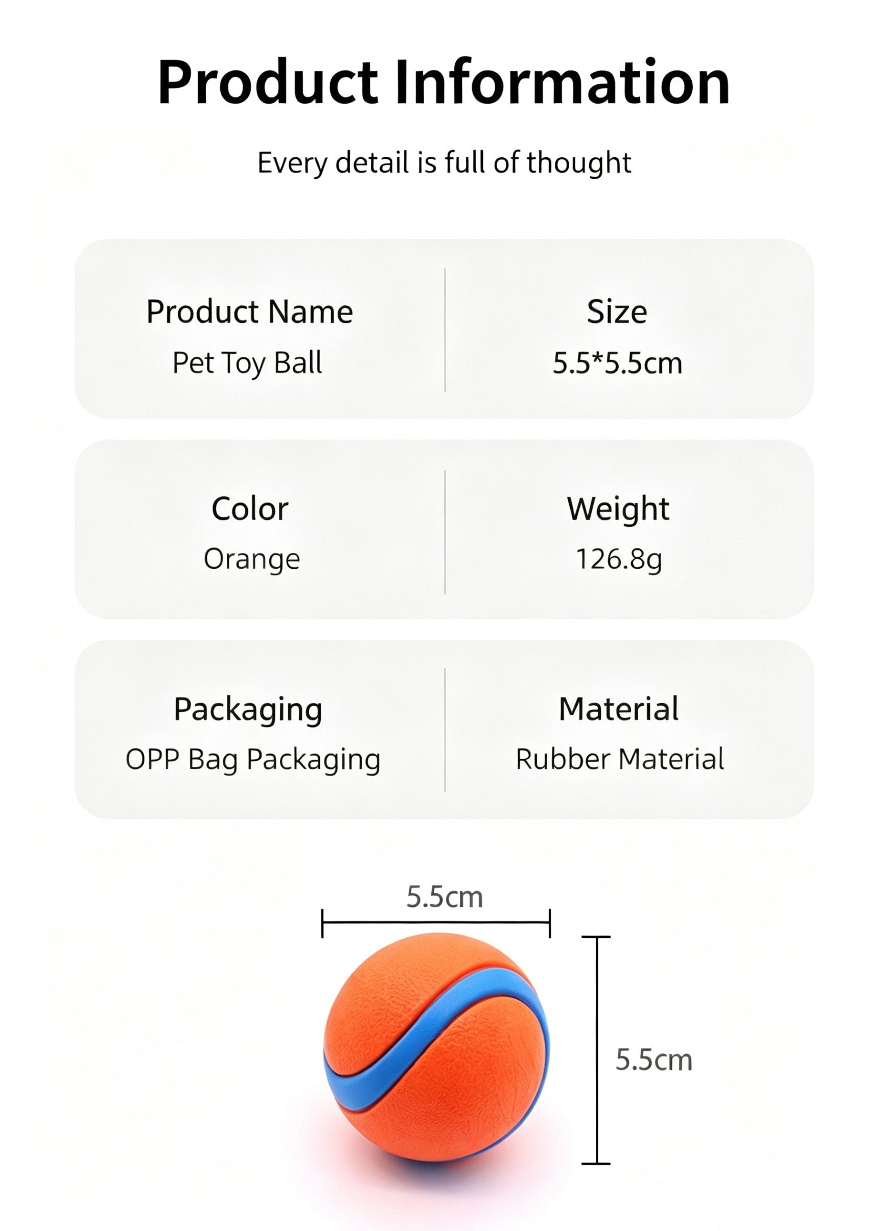 Durable High-Bounce Solid Dog Ball Toy
