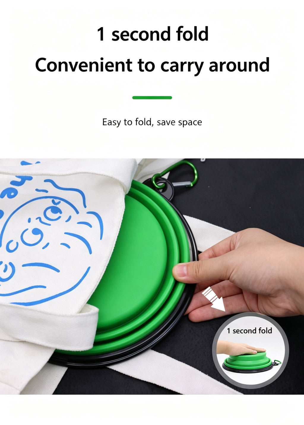 Portable Foldable Silicone Dog Bowl