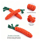 Carrot Shaped Rope Bite Resistant Teeth Cleaning Toy