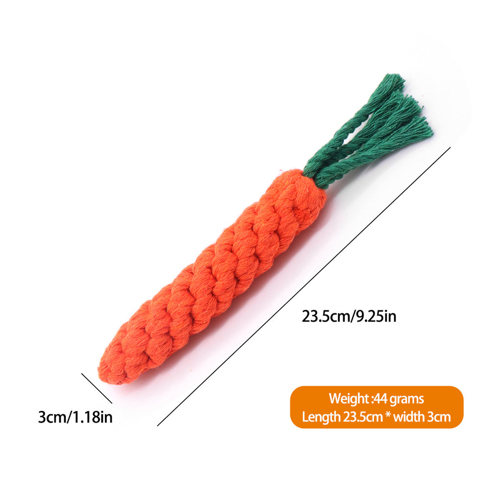 Carrot Shaped Rope Bite Resistant Teeth Cleaning Toy