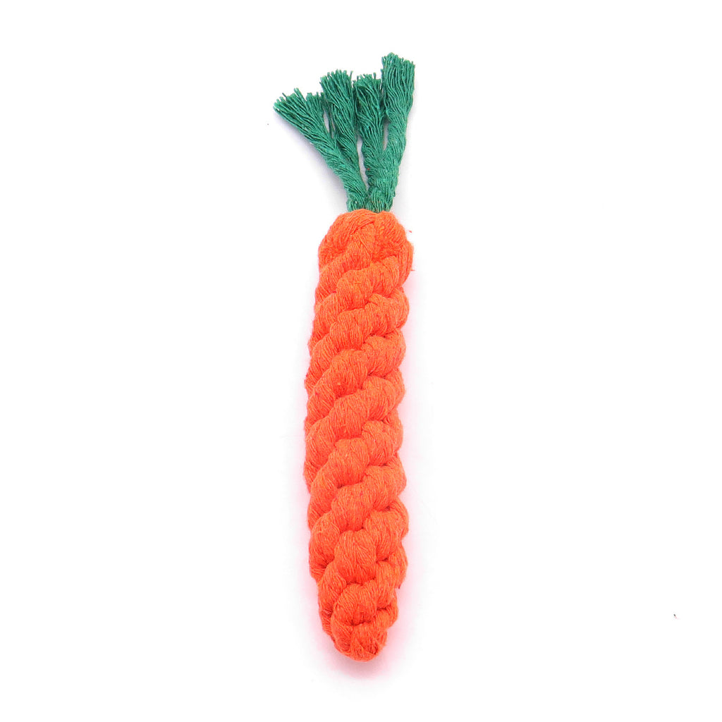 Carrot Shaped Rope Bite Resistant Teeth Cleaning Toy