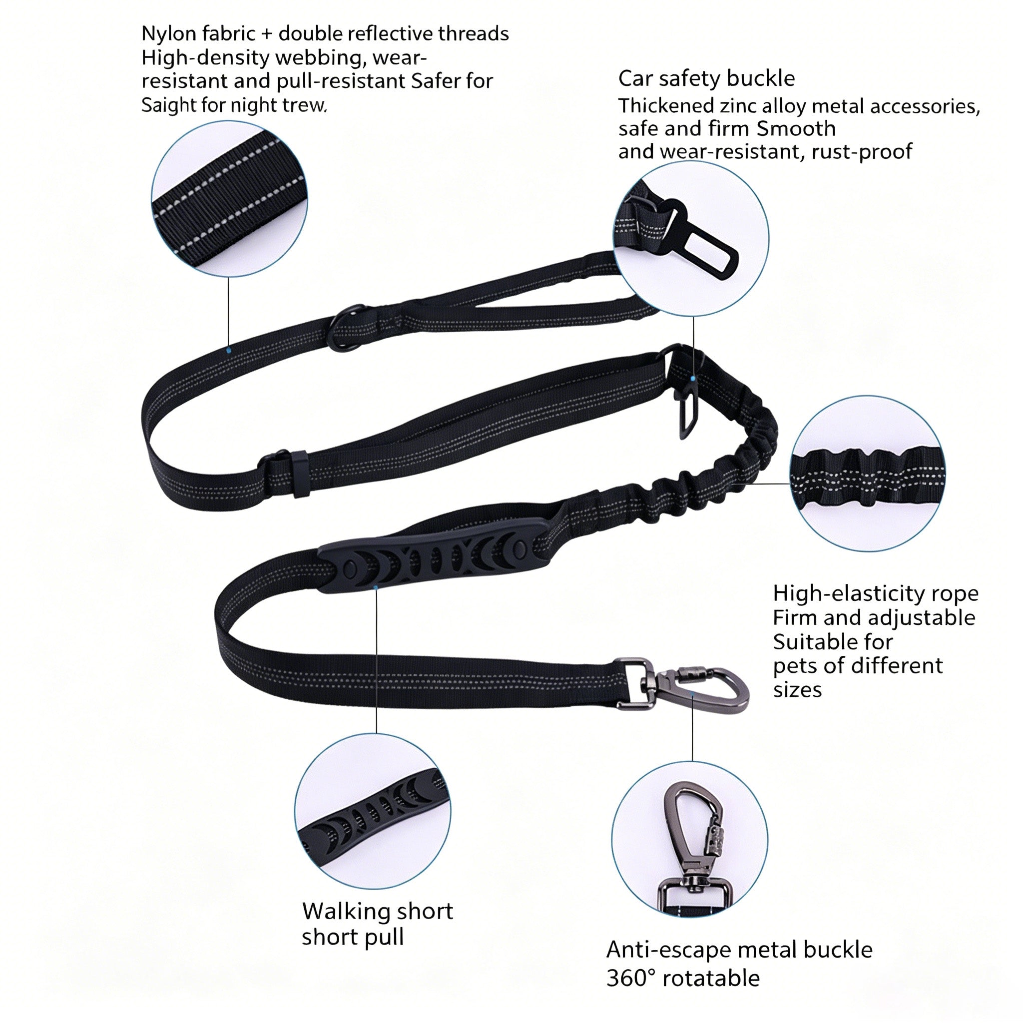 Anti-pull Dog Leash Pet Safety Belt for Outdoor Dog