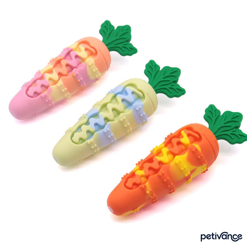 Durable Silicone Squeaky Dog Toy Carrot Shape