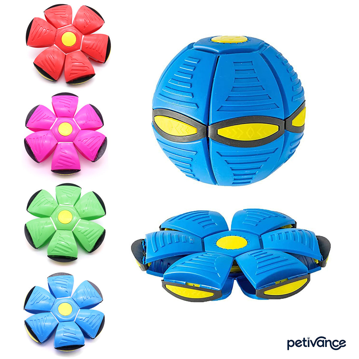 Bite Resilient Luminous Deformable Flying Saucer Dog Ball