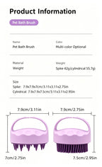 Silicone Pet Bath Brush Massage Grooming Shower Tool