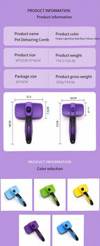 Pet Pin Brush Deshedding Fluffing Grooming Comb