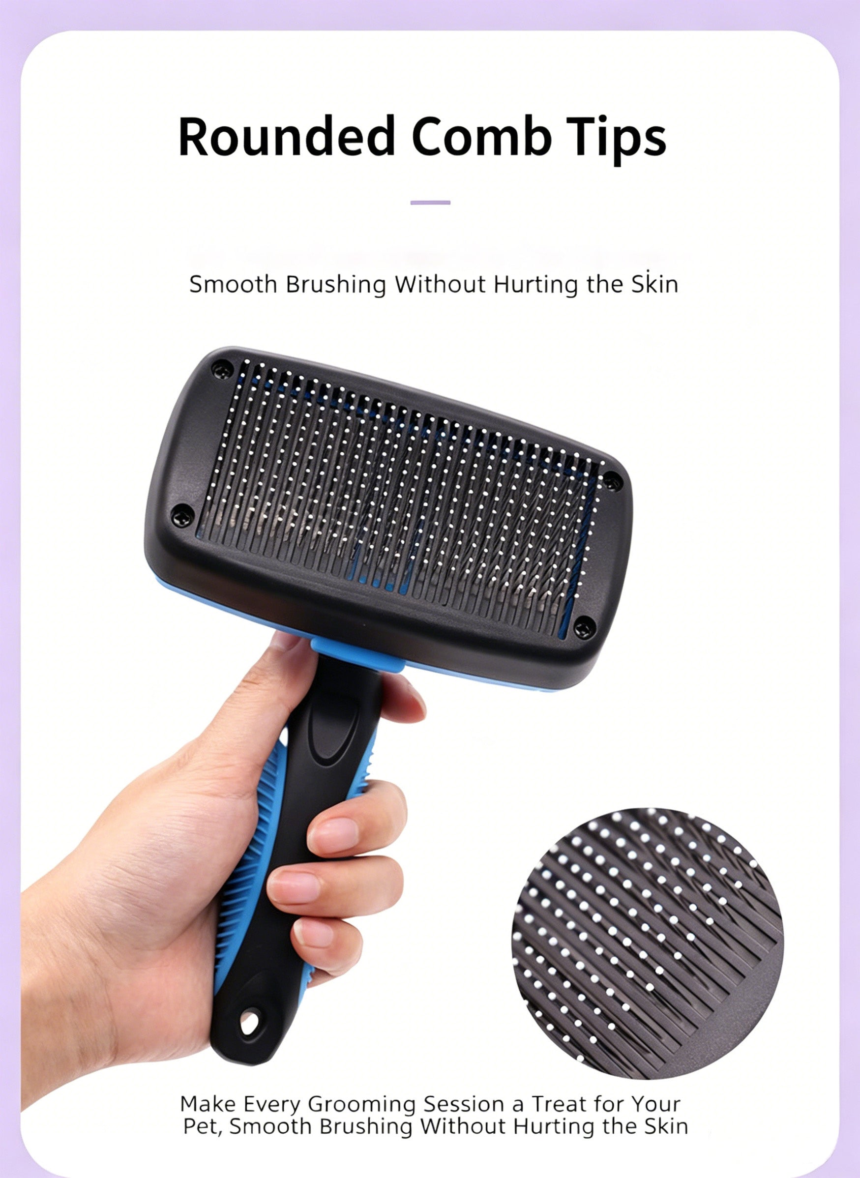 Pet Pin Brush Deshedding Fluffing Grooming Comb