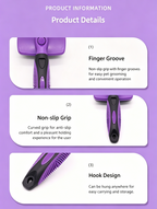 Pet Pin Brush Deshedding Fluffing Grooming Comb