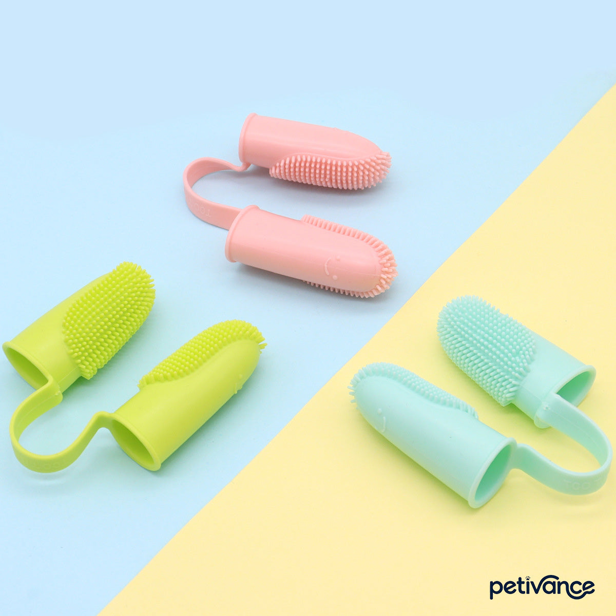 Silicone Double Finger Pet Toothbrush Teeth Cleaning