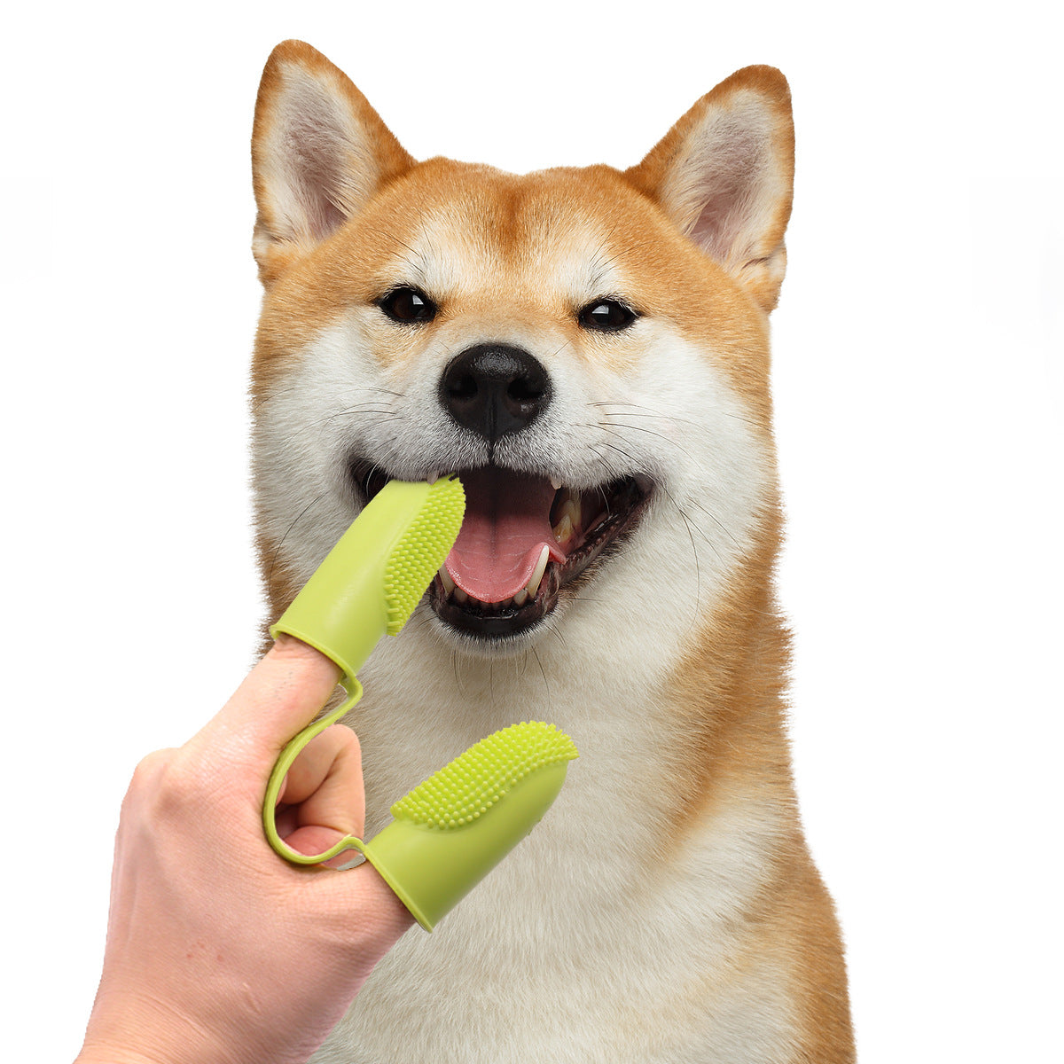 Silicone Double Finger Pet Toothbrush Teeth Cleaning