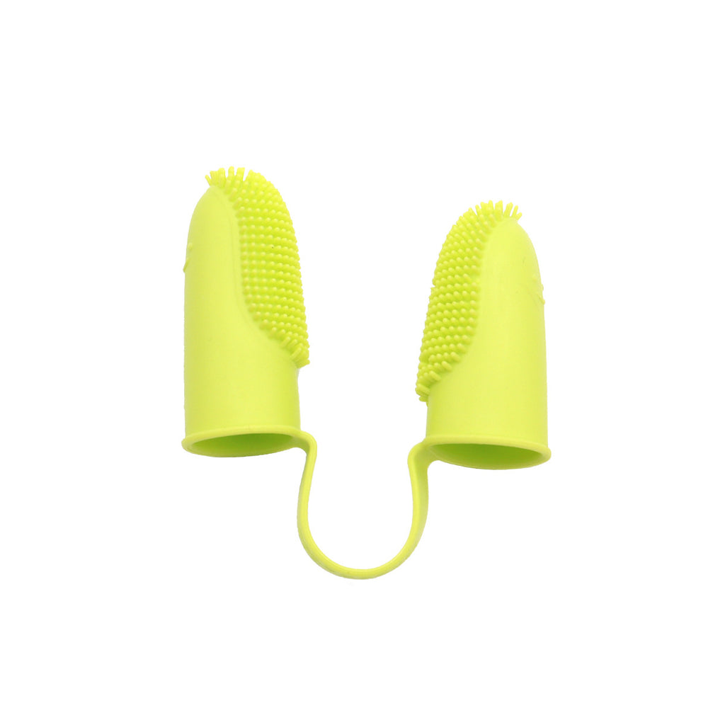 Silicone Double Finger Pet Toothbrush Teeth Cleaning