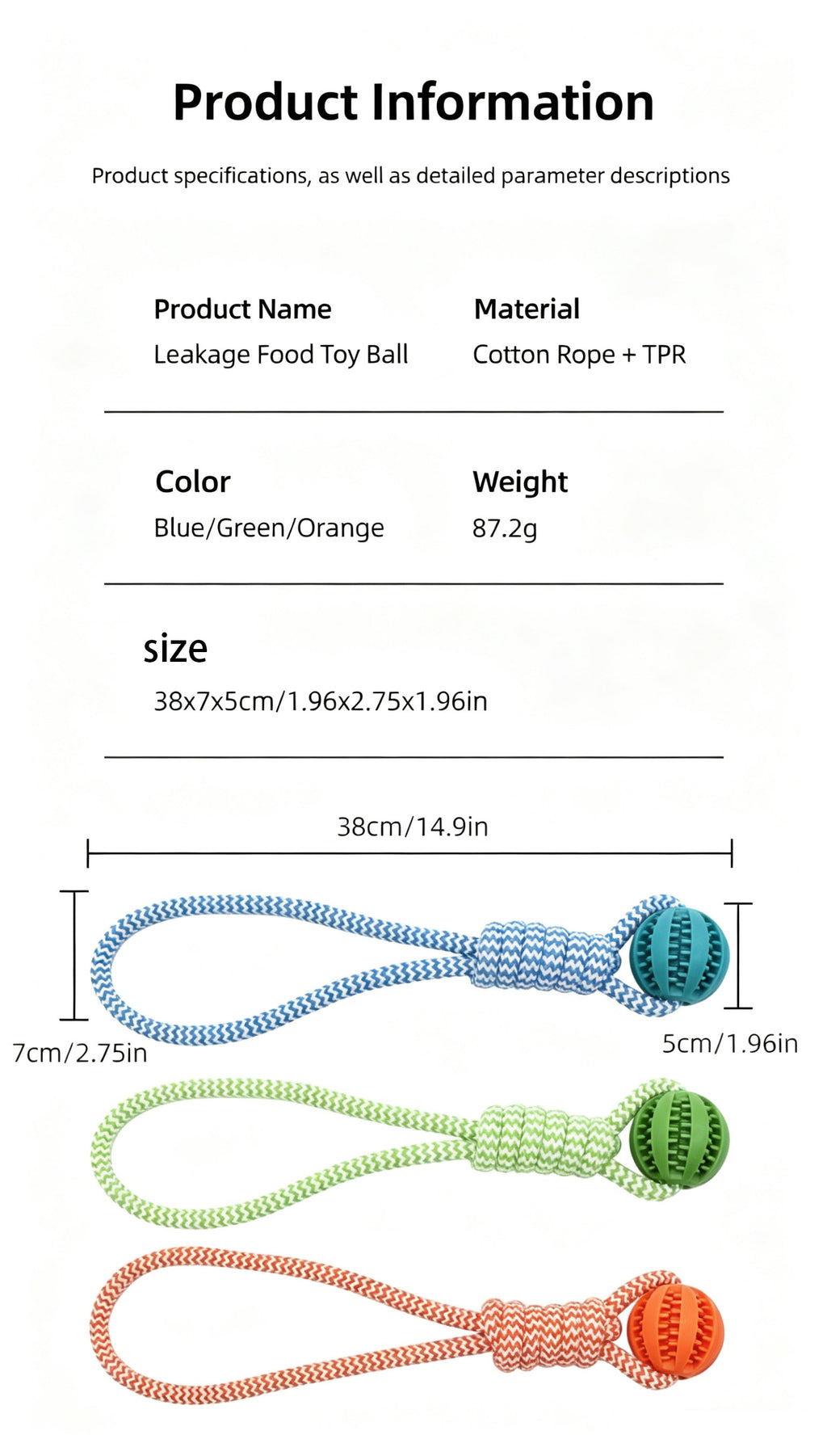 Rope Treat Dispensing Ball Bite Resistant