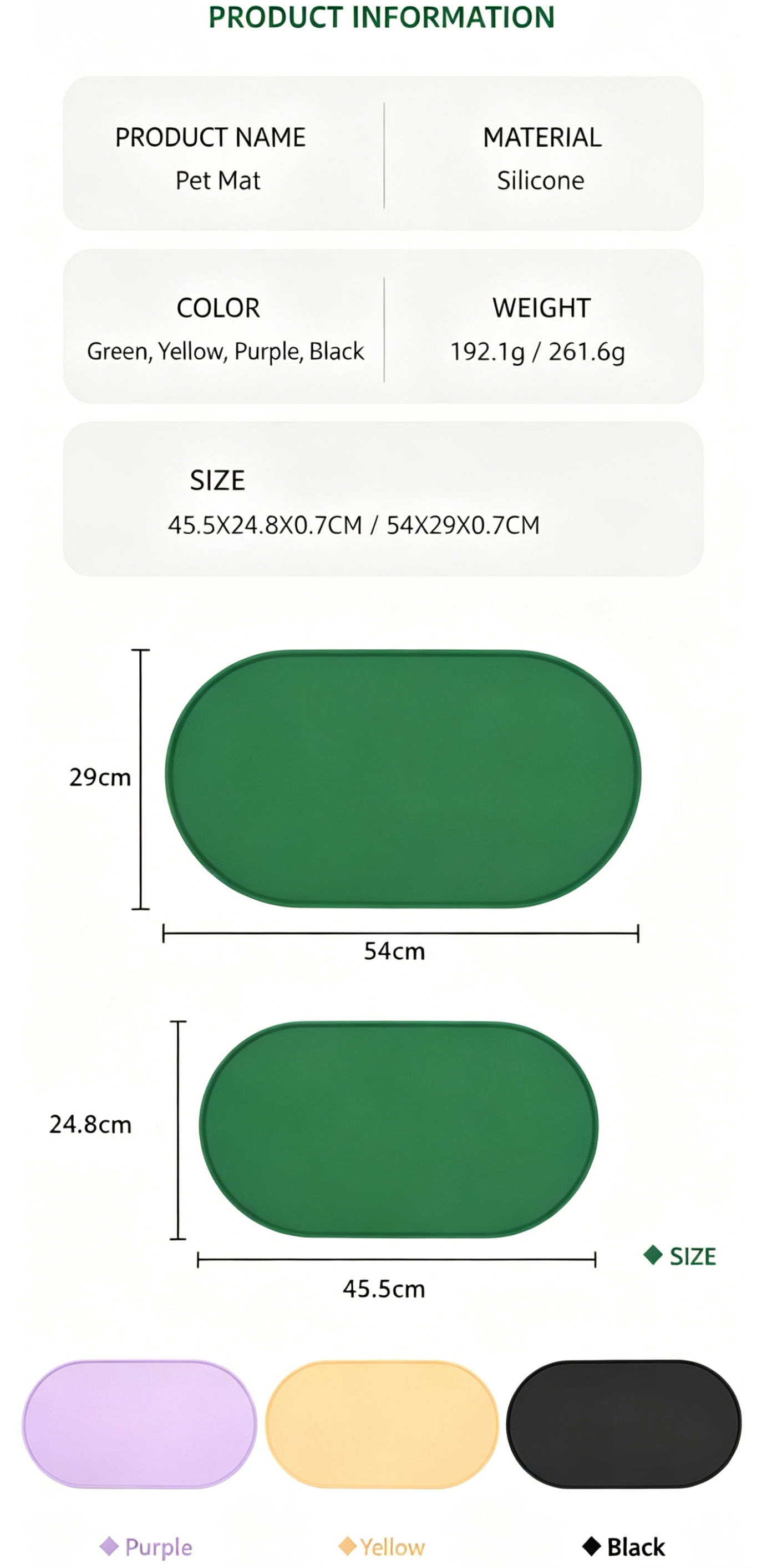 Silicone Non-Slip Pet Feeding Mat