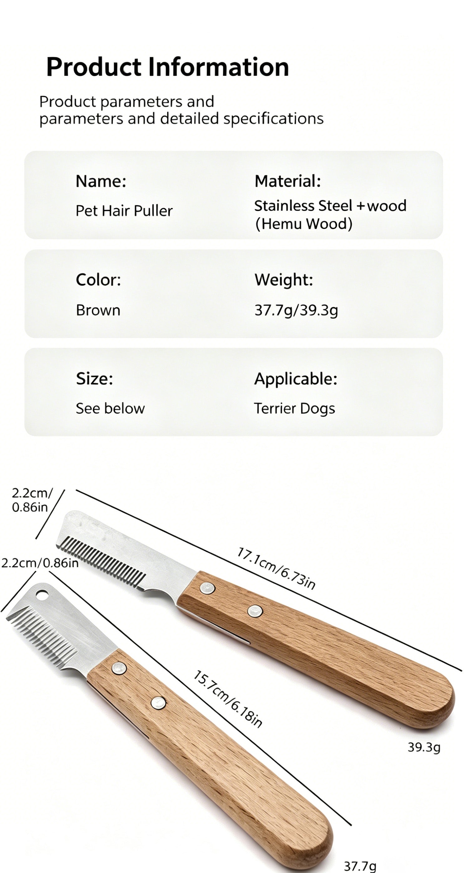 Stripping Knife Dematting Knife Undercoat Rake