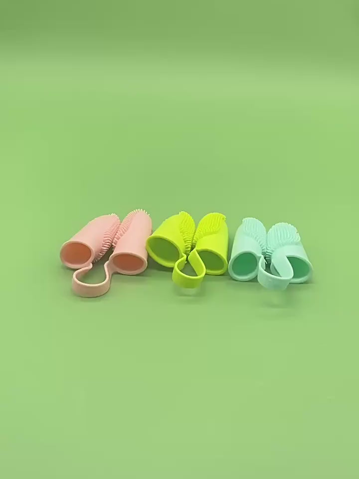 Silicone Double Finger Pet Toothbrush Teeth Cleaning
