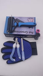 Pet Grooming Tool Kit  Deshedding Brush Hair Remover Glove Set